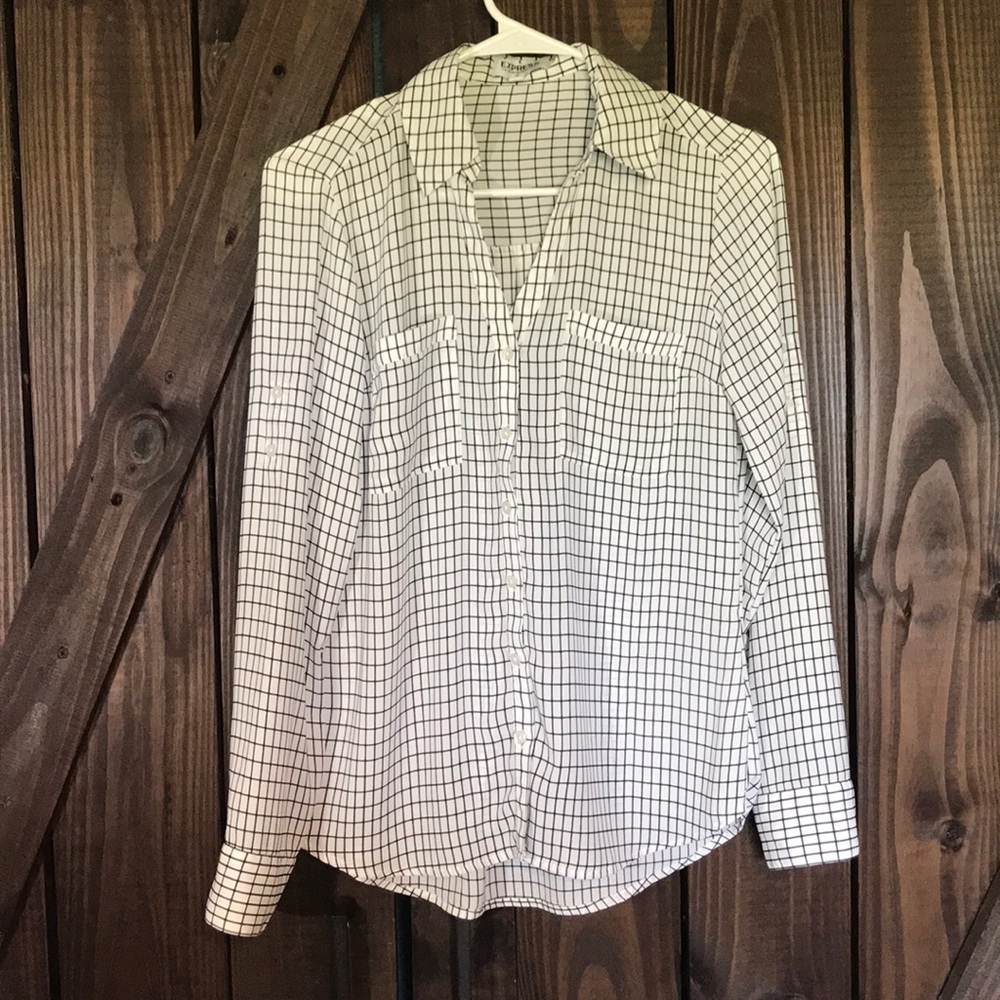Grid Pattern Blouse From Express - image 1